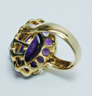 Giant Vintage 11ct Amethyst Ring 14K Gold 10.8gr HEAVY Estate Jewelry 