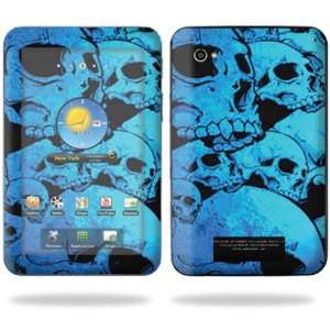   Vinyl Skin Decal Cover for Samsung Galaxy Tab 7 Tablet   Blue Skulls