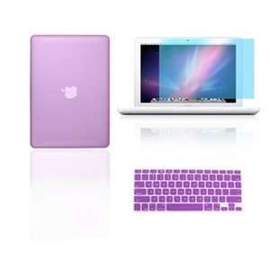 TopCase® 3 in 1 Rubberized PURPLE Hard Case Cover and Keyboard Cover 