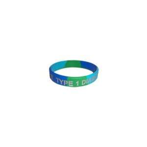 Type 1 Diabetes Medical ID Wristband OceanSwirl with Silver Color Fill 
