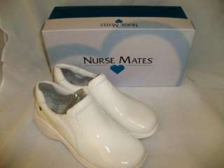 Nurse Mates DOVE WHITE PATENT LEATHER Size 7 WIDE New in Box  