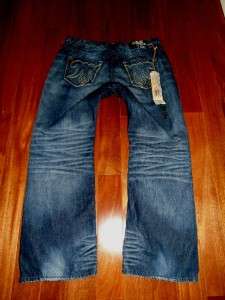 Buckle Mek Denim ALDAN Thick Stitch 5 Pkt Distressed Bootcut Jeans 