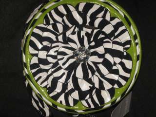 NEW Hananel Zebra Print 3D Flower LIME GREEN Round Shoulder Handbag 
