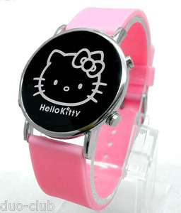 1Pcs Hellokitty Silicone band Red Digital LED Wrist Watch For Unisex 