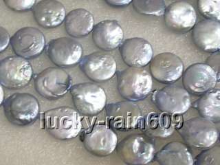 13mm gray coin shape pearls loose strand beads s1536  