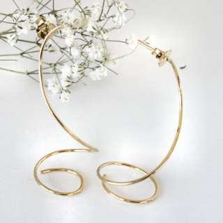 Stunning 14K Yellow Gold Earrings Long Twists 2.7 Grams  