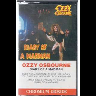 Ozzy Osbourne Diary Of A Madman Cassette VG++ Canada Jet FZT 37492 