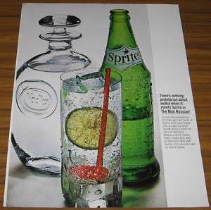 1964 AD~SPRITE SODA POP~VODKA,MAD RUSSIAN DRINK  
