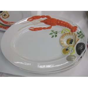 Bassano, italienische Keramik   Schale / Platte 46x34x5cm (Fisch 