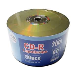   LightScribe CD R 52x LS Printable New Blank Disc 715036140803  