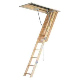   .x54in. Wood Attic Ladder   Universal Fit with 250 Max. Load Capacity