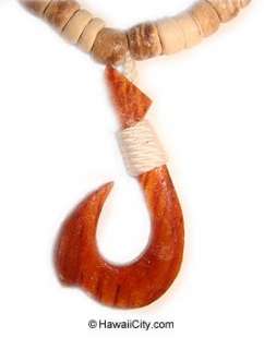Hawaiian Jewelry Coconut Wood Hook Necklace from Hawaii  