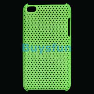 Green Perforated Hard Cover Case for iPod Touch 4 4G  