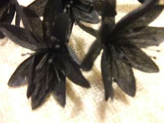 Vintage Millinery Flower Organdy Lot Y41 Pure Black  