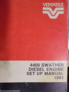 Versatile 4400 Swather Diesel Engine Operators Manual  