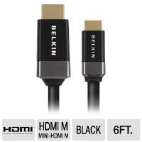 Belkin Mini HDMI to HDMI Cable 6ft  Ideal for connecting Video Cameras 
