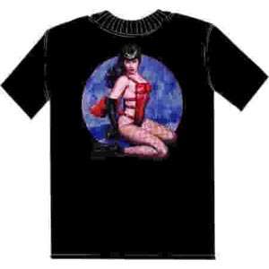 Bettie Page as Pony Girl with Art By Olivia T Shirt MD  