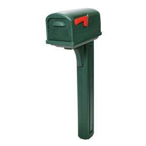 Rubbermaid Classic Plastic Mailbox and Post Combo   Green CL10000G at 