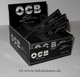 OCB SCHWARZ PREMIUM SLIM Zigarettenpapier 109mm   50x32  