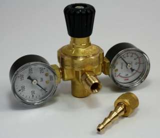 Druckregler 2 Manometer Schutzgas für Einwegflaschen 1/4 Abgang 