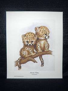  Morehead Cheetah Kittens Cute Cat Open Edition Lithograph  