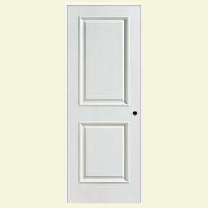   White Smooth 2 Panel Left Hand Inswing Prehung Door with Flat Jamb