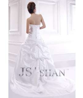 SALE! White A Line Layered Strapless Satin Bridal Gown Wedding Dress 