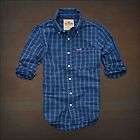   Hollister by Abercrombie L/S Alcazar Classic Blue Plaid Shirt NEW