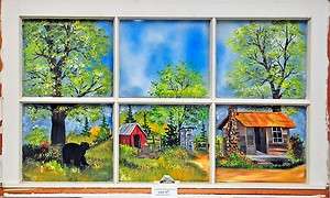   Store   Hand painted vintage window sash 28 x 37   LOT#17  