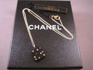 Auth CHANEL 08A Cosmetics Mirror Powder Gold Necklace  