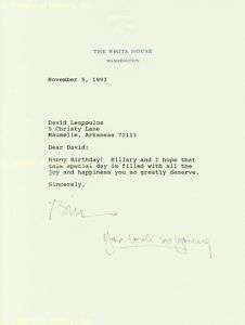WILLIAM J. BILL CLINTON   TYPED LETTER SIGNED  