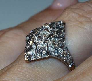 Platinum Gold Edwardian Diamond Antique Delicate Ring  