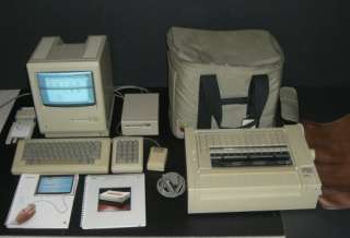   Original 1984 Macintosh 128K M0001 Imagewriter and Case Mac Steve Jobs