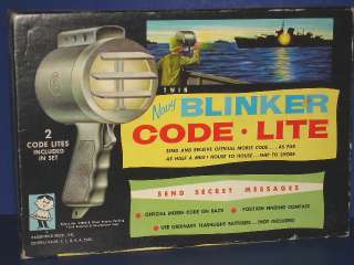 Navy BLINKER CODE LITE Battery Op Toy Hasbro 1950s MIB  