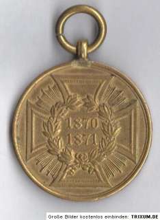 Orden Preussen Kriegsdenkmünze 1870/71 für Kämpfer  