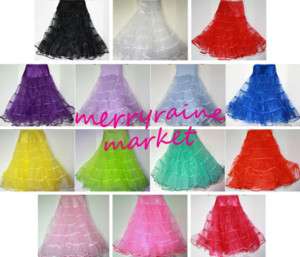 26 Inch Tea Length Dance Petticoat 14 Colors Petite New  