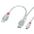 Lindy USB 2.0 Dual Power Y Kabel Typ 2 x A Mini B   Kabel, 31779