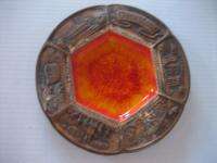 Vintage Disneyland Brown/Orange Ceramic Plate/Ashtray Made in USA Pre 