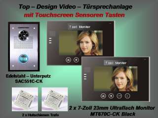 TÜRSPION VIDEO TÜRSPRECHANLAGE 2x7 Touchscreen MONITORE extralach 