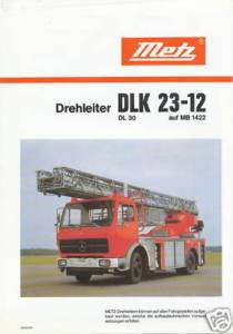 Metz Drehleiter DLK 23 12 MB 1422 Prospekt 84 Feuerwehr  