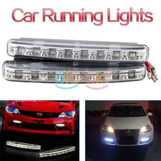Car Daytime Running Light 8 LED DRL Daylight Kit Super White 12V DC 