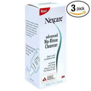 3M Nexcare Advanced No Rinse Cleanser, 8 Ounces (Pack of 3)