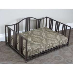  Metal Swirl Pet Daybed in Cocoa Brown