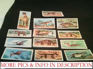 Brooke Bond trade cards. Prehistoric Animals. Nos 3, 10, 16, 17, 19 