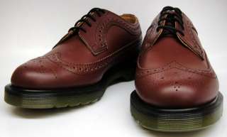 Dr. Martens 3989 Cherry Red Polished Leather Brogue Style Shoe  
