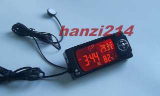 Voiture Hygromètre Thermomètre Horloge Alarme Calendrier Ecran LCD