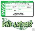 1000 Pass Labels for PAT Testing PERSONALISED NEW