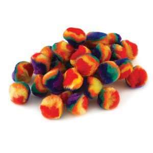  Rainbow and Glitter Poms   1, Rainbow Poms, Pack of 100 
