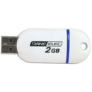  Dane Elec zMate 2GB USB 2.0 Flash Drive (White): Computers 