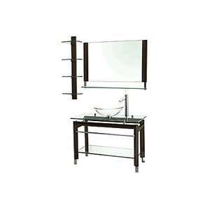  DecoLav 5120T TNG Glass Lavatory Console w/Wood Finish and 